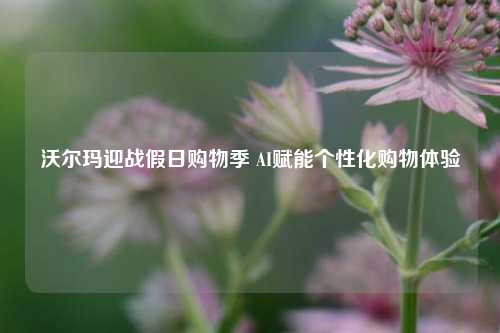 沃尔玛迎战假日购物季 AI赋能个性化购物体验