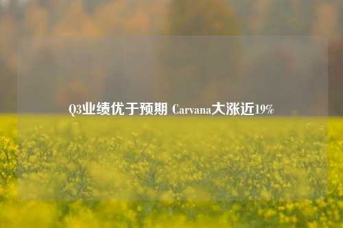 Q3业绩优于预期 Carvana大涨近19%