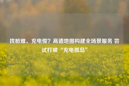 找桩难、充电慢？高德地图构建全场景服务 尝试打破“充电孤岛”