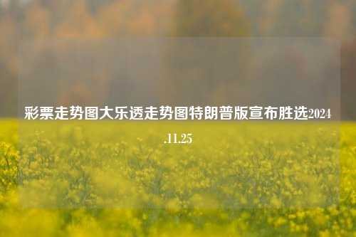 彩票走势图大乐透走势图特朗普版宣布胜选2024.11.25