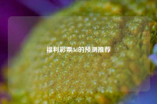 福利彩票3d的预测推荐