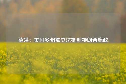 德媒：美国多州欲立法抵制特朗普施政