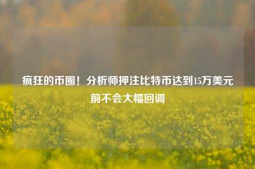 疯狂的币圈！分析师押注比特币达到15万美元前不会大幅回调