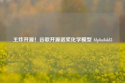 王炸开源！谷歌开源诺奖化学模型 Alphafold3