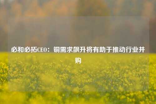 必和必拓CEO：铜需求飙升将有助于推动行业并购