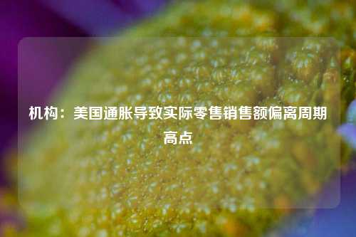 机构：美国通胀导致实际零售销售额偏离周期高点