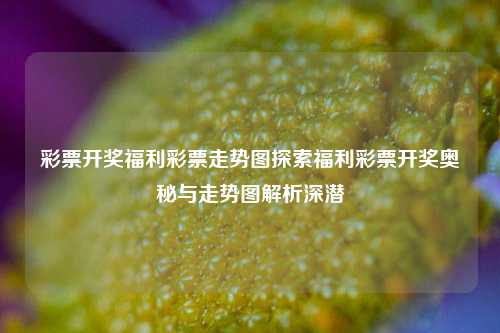 彩票开奖福利彩票走势图探索福利彩票开奖奥秘与走势图解析深潜