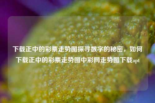 下载正中的彩票走势图探寻数字的秘密，如何下载正中的彩票走势图中彩网走势图下载apt