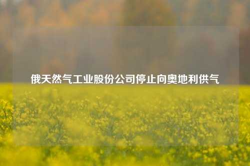 俄天然气工业股份公司停止向奥地利供气