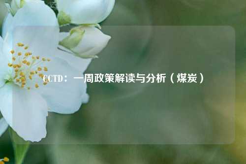 CCTD：一周政策解读与分析（煤炭）