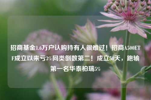 招商基金1.6万户认购持有人很难过！招商A500ETF成立以来亏3%同类倒数第二！成立50天，跑输第一名华泰柏瑞5%