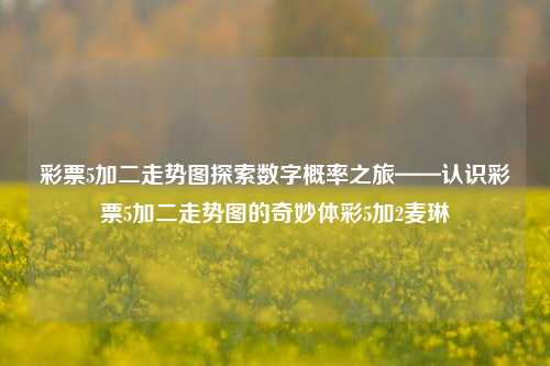 彩票5加二走势图探索数字概率之旅——认识彩票5加二走势图的奇妙体彩5加2麦琳