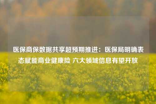 医保商保数据共享超预期推进：医保局明确表态赋能商业健康险 六大领域信息有望开放