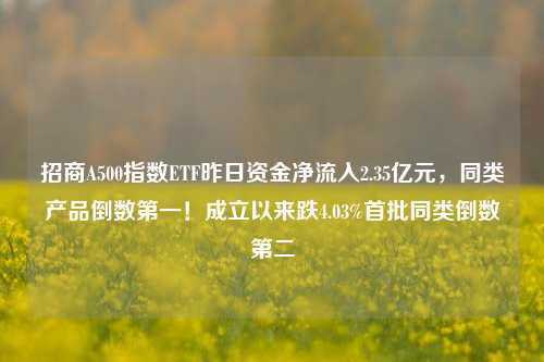 招商A500指数ETF昨日资金净流入2.35亿元，同类产品倒数第一！成立以来跌4.03%首批同类倒数第二