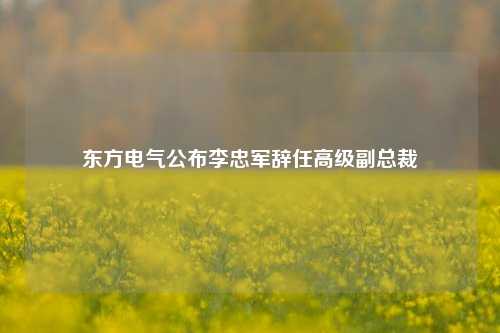 东方电气公布李忠军辞任高级副总裁