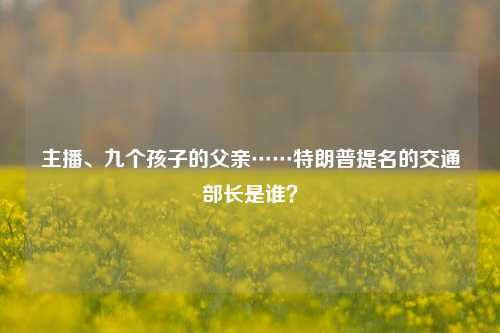 主播、九个孩子的父亲……特朗普提名的交通部长是谁？