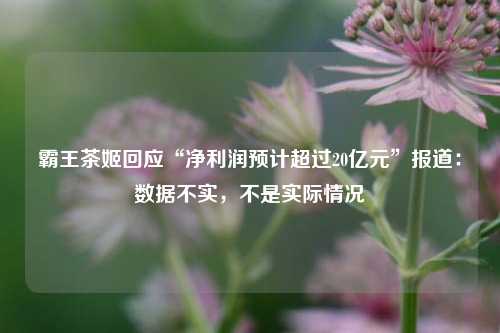 霸王茶姬回应“净利润预计超过20亿元”报道：数据不实，不是实际情况