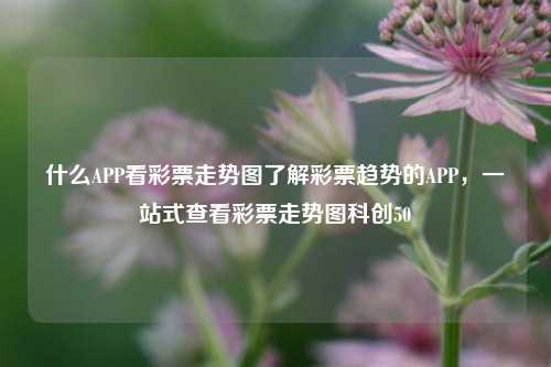 什么APP看彩票走势图了解彩票趋势的APP，一站式查看彩票走势图科创50