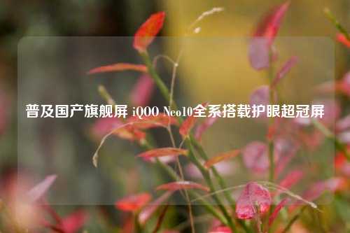 普及国产旗舰屏 iQOO Neo10全系搭载护眼超冠屏