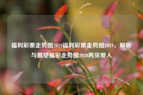 福利彩票走势图2019福利彩票走势图2019，解析与展望福彩走势图2020再见爱人