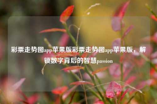 彩票走势图app苹果版彩票走势图app苹果版，解锁数字背后的智慧passion