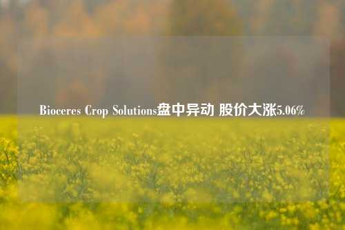 Bioceres Crop Solutions盘中异动 股价大涨5.06%