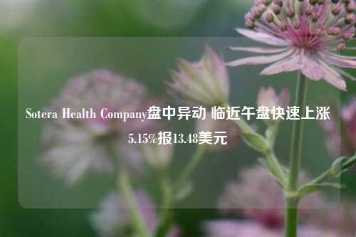 Sotera Health Company盘中异动 临近午盘快速上涨5.15%报13.48美元