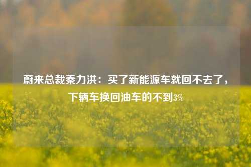 蔚来总裁秦力洪：买了新能源车就回不去了，下辆车换回油车的不到3%