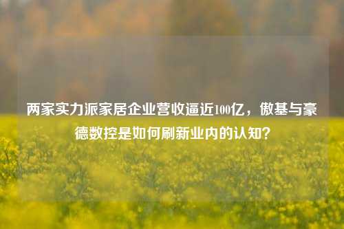 两家实力派家居企业营收逼近100亿，傲基与豪德数控是如何刷新业内的认知？