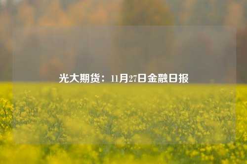 光大期货：11月27日金融日报