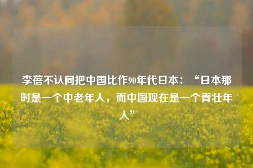 李蓓不认同把中国比作90年代日本：“日本那时是一个中老年人，而中国现在是一个青壮年人”