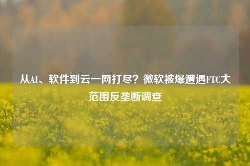 从AI、软件到云一网打尽？微软被爆遭遇FTC大范围反垄断调查