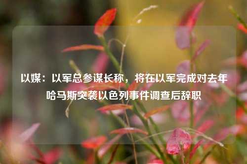 以媒：以军总参谋长称，将在以军完成对去年哈马斯突袭以色列事件调查后辞职