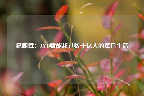 纪朝晖：AMD赋能超过数十亿人的每日生活