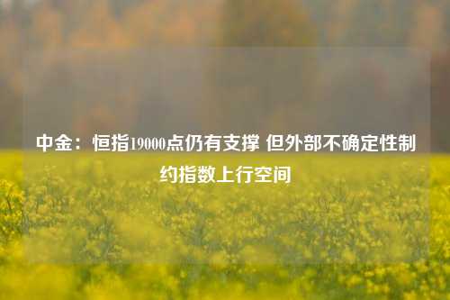 中金：恒指19000点仍有支撑 但外部不确定性制约指数上行空间