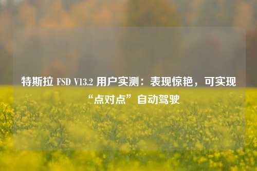 特斯拉 FSD V13.2 用户实测：表现惊艳，可实现“点对点”自动驾驶