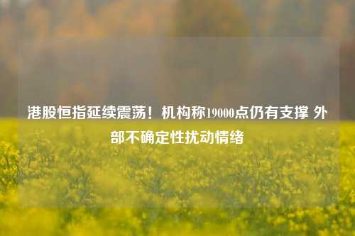 港股恒指延续震荡！机构称19000点仍有支撑 外部不确定性扰动情绪