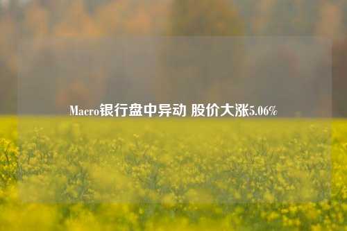 Macro银行盘中异动 股价大涨5.06%