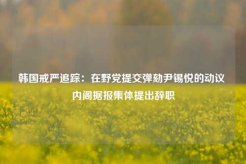 韩国戒严追踪：在野党提交弹劾尹锡悦的动议 内阁据报集体提出辞职