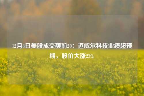 12月4日美股成交额前20：迈威尔科技业绩超预期，股价大涨23%