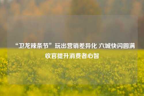 “卫龙辣条节”玩出营销差异化 六城快闪圆满收官提升消费者心智