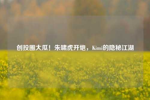 创投圈大瓜！朱啸虎开炮，Kimi的隐秘江湖