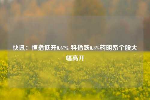 快讯：恒指低开0.67% 科指跌0.8%药明系个股大幅高开