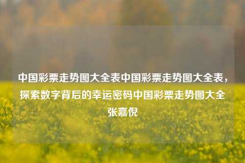 中国彩票走势图大全表中国彩票走势图大全表，探索数字背后的幸运密码中国彩栗走势图大全张嘉倪