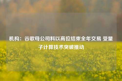 机构：谷歌母公司料以高位结束全年交易 受量子计算技术突破推动