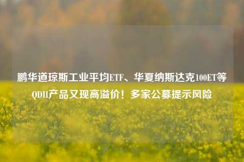 鹏华道琼斯工业平均ETF、华夏纳斯达克100ET等QDII产品又现高溢价！多家公募提示风险